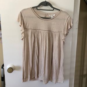 Top with ruffle cap sleeve